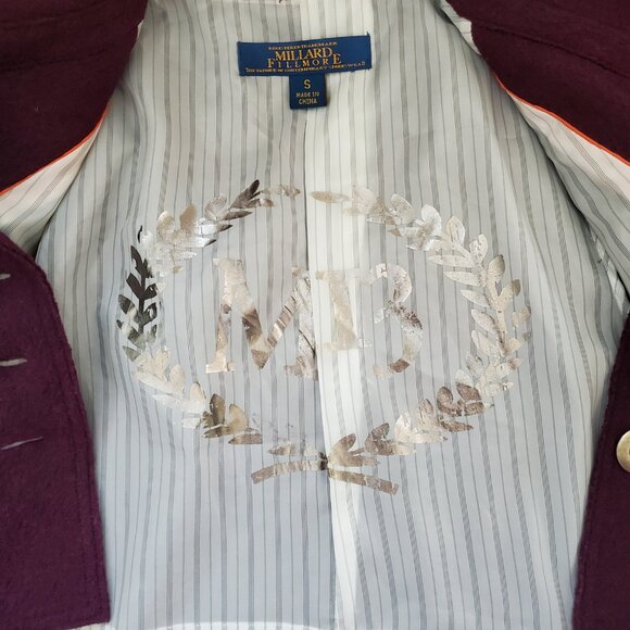 Millard Fillmore Purple Wool Blended Cropped Retro Jacket SZ S - Picture 7 of 8